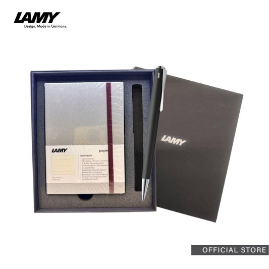 LAMY studio Ballpoint Pen A6 Hardcover paper set (Black/Blue/Brushed Steel)
